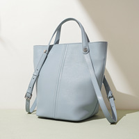 Sac seau à bandoulière en cuir de vachette de luxe haut de gamme, sac fourre-tout en cuir véritable avec doublure en polyester pour femmes