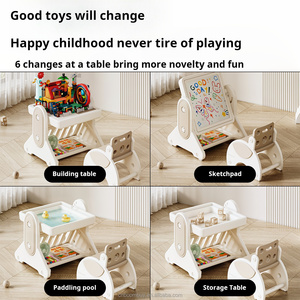 Juego multifuncional de mesa y silla preescolar para pintar bloques de construcción agua y arena juego alentador actividad creativa niños - Product Image 2