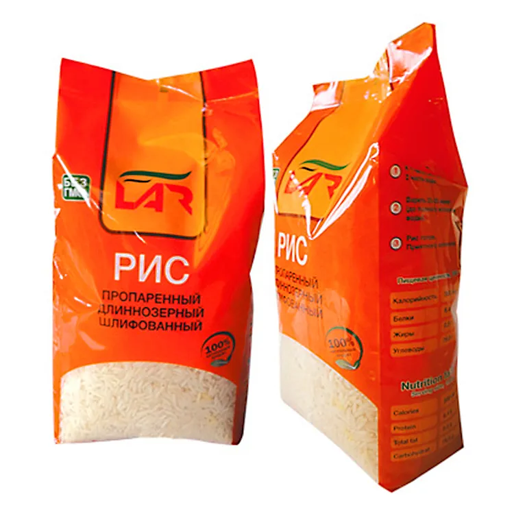 Wholesale Customized 1kg 2kg 5kg 10kg Plastic Vaccum White Flour Basmatic Rice Packaging Bag WIth Handle