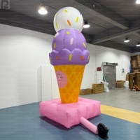 Cône de crème glacée gonflable géant personnalisé de 3 m (10 pi) avec logo, grand accessoire gonflable pour desserts, idéal pour la publicité en magasin et la décoration d'événements