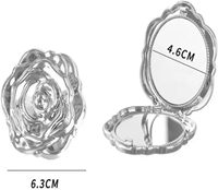 Portable rétro Rose fleur forme Mini poche miroir de maquillage Double face main Compact voyage vanité pliant miroirs cosmétiques