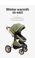 Poussette bébé en lin avec nacelle haute, siège inclinable multifonction pliable, landau de voyage pour nouveau-né jusqu'à 3 ans