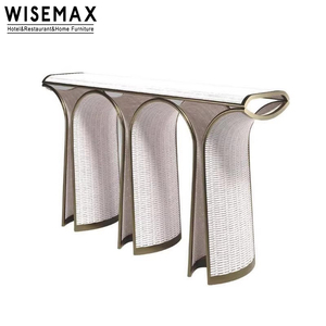 WISEMAX FURNITURE Table d'angle de salon au design italien de luxe Table <span class=keywords><strong>console</strong></span> d'<span class=keywords><strong>entrée</strong></span> en acier inoxydable pour hôtel villa - Product Image 3