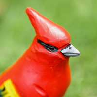 Ornements d'oiseaux rouges sculptés en bois, artisanat d'oiseaux tucans en bois, décorations de bureau et de maison, ornement animal oiseau rouge