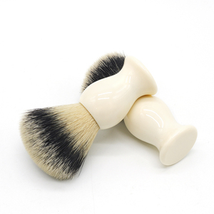 JDK, prix d'usine, brosse de rasage végétalienne 1 pièce, brosse moussante pour savon de barbier avec manche en acrylique de petite taille - Product Image 2