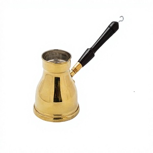 Arabic Design Metal Gold Color <b>Tea</b> Pot For Home Restaurant Tableware Coffee Pot <b>Maker</b> With Wooden Black Handle - Product Image 1