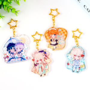 Personalized Creative Cartoon Anime Keychain Printed Plastic Acrylic Transparent Charms Self Defense Supplies for Sale