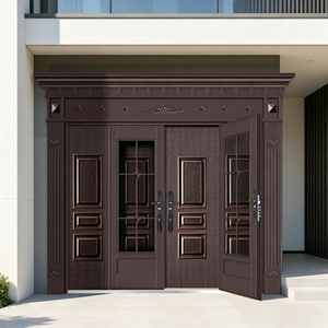 Porta d'<span class=keywords><strong>Ingresso</strong></span> Moderna in Alluminio con Design Unico per Villa, Porta Pivotante Doppia con Serratura Intelligente per Esterno e Interno - Product Image 2