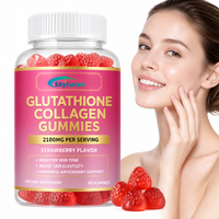 Gummies de glutathion et collagène en gros OEM/ODM 2100mg 60 unités saveur fraise pour le soutien antioxydant et la nutrition de la peau