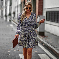 Robe sexy amincissante pour la taille, robe élégante pour femmes, nouvelle robe imprimée tendance printemps-automne