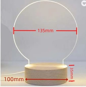 Ổ cắm loại đêm đèn Trophy cơ sở bằng gỗ ánh sáng ban đêm USB vòng hình chữ nhật hình bầu dục LED ánh sáng cơ sở bằng gỗ và Acrylic ánh sáng ban đêm - Product Image 2