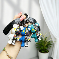 Porte-clés Ours de Dessin Animé, Pendentif Créatif, Cadeau pour Couple, Accessoire pour Clés de Voiture et Sac, Porte-clés en Plastique, Vente en Gros
