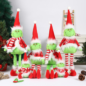 New Arrival Extendable Plush Grinch <strong>Christmas</strong> Ornament Kids Toy and Home Decor <strong>Gift</strong> for Party Supply Factory <strong>Wholesale</strong> - Product Image 1