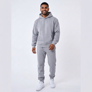 Chándal unisex personalizado de algodón 100% de alto gramaje con hombros caídos, estampado animal, color liso, dobladillo y puños acanalados, 2 en 1, con acabado ácido - Product Image 1