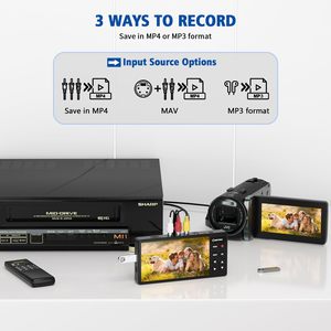 Convertitore <span class=keywords><strong>Video</strong></span> HD da 5 Pollici da VHS a Digitale per VCR, DVD, Hi8, Mini DV, Videocamere, Console di Gioco, Acquisizione <span class=keywords><strong>Video</strong></span> Analogico - Product Image 4