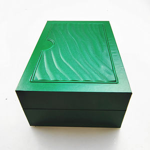 بلاستيك مشهور مع بطانة من جلد الغزال شعار ختم ساخن ساعة دور خضراء مع أوراق - Product Image 6