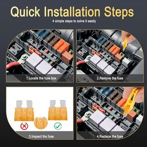 Kit d'assortiment de fusibles automobiles 1332 pièces, lame standard et mini, 250V, plastique et métal, pour remplacement et réparation en applications marines, VR, camping-cars, bateaux et camions - Product Image 5