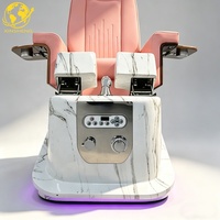 Fauteuil de pédicure de luxe haut de gamme électrique en fibre de verre inclinable pour soins des pieds et des ongles avec drainage automatique et système de jets sans tuyauterie