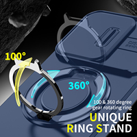Étui de téléphone hybride magnétique Azlefo en TPU+PC, design blindé, pour Honor X6c/X9C 200/400 Pro, antichoc avec béquille rotative à 360°