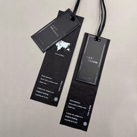 Étiquettes suspendues personnalisées en papier kraft pour chaussettes et vêtements, écologiques, logo personnalisé noir