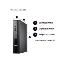 Mini PC Dell QCM1250 Intel Core Ultra 5-235 16 Go DDR5 512 Go SSD Ordinateur compact de petite taille pour les affaires et les études
