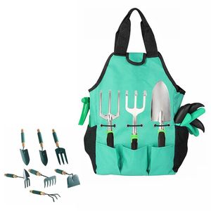 2023 alta calidad gran oferta mango de plástico 9 piezas herramientas de jardín de aleación de aluminio resistente con bolsa de lona - Product Image 6