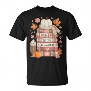 Juste une fille qui aime les livres d'automne, T-shirt pour les lecteurs de livres d'automne - Product Image 2