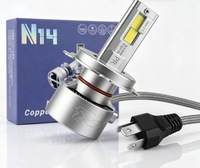 N14 LED 180W Haute Puissance Puce 4575 Blanc Froid 6000K Dissipation Thermique à Ailettes 12V 24V Phares LED de Voiture H7 H11 H4 Hb3 Hb4 9012