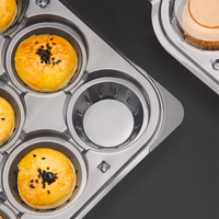 Boîte à tartelettes jetable transparente en PET, conteneur portugais à emporter, emballage alimentaire de qualité supérieure à 9 compartiments pour la pâtisserie