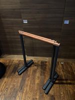 Barres parallèles en bois autoportantes, station de dips robuste avec cadre en acier réglable pour entraînement de musculation à domicile