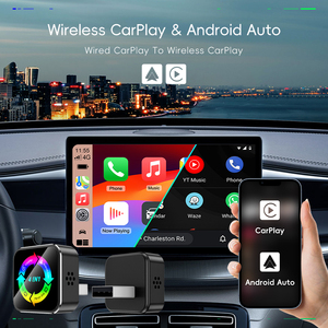 อะแดปเตอร์ไร้สาย 4-in-1 สำหรับ CarPlay และ Android Auto รองรับการส่งภาพหน้าจอ AirPlay Mirroring แบบมีสายเป็นไร้สาย ดองเกิลมัลติมีเดียในรถยนต์ - Product Image 5