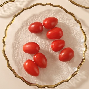 المائدة المنزلية الشفافة شفافة أطباق طعام غربية شفافة بحافة ذهبية طقم أطباق - Product Image 6