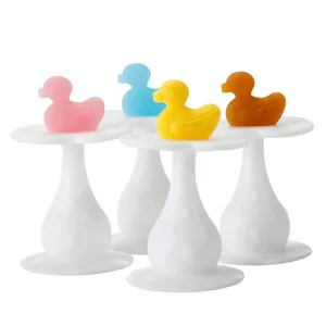 Silicone souple certifié bébé gomme jouet de dentition canard motif animal gelée couleurs enfant en bas âge hochet jouet de dentition