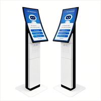 Kiosque de commande SINMAR à surface incurvée, sur pied, avec écran tactile LCD incurvé de 23,6 pouces et imprimante