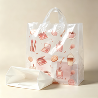 Sac de courses transparent pour aliments, en plastique, de qualité alimentaire, avec logo imprimé personnalisable