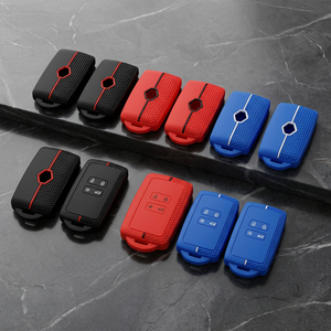 Housse en silicone pour clé Renault Clio Megane Koleos Kadjar <span class=keywords><strong>Captur</strong></span> Arkana, protection à 4 boutons avec design nid d'abeille - Product Image 1