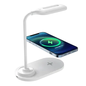 2024 Desktop 2-in-1 multi-function desktop lamp mobile phone charger wireless charger mobile phone stand for learning and office