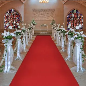 Fabrika dokuma olmayan iğne delinmiş polyester sergi dekoratif kırmızı olay düğün halı