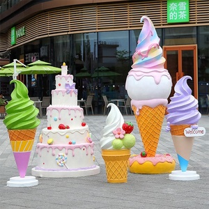 Scultura Gigante in Vetroresina a Forma di Cono Gelato per Esterni, Statua Realistica in FRP per Centri Commerciali e Decorazioni per Negozi - Product Image 2