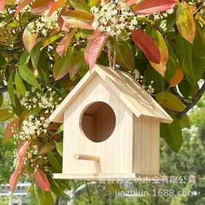 Nichoir transfrontalier en bois, nid d'oiseau en bois, nid de colibri à faire soi-même, nichoir extérieur, mangeoire à oiseaux - Product Image 2