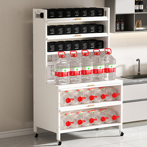Offre Spéciale étagère de rangement de cuisine non pliante à <span class=keywords><strong>4</strong></span> niveaux avec porte rabattable pour le garde-manger des boulangers pour une organisation efficace de la cuisine - Product Image 3