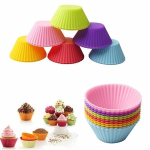 Cross-Border <b>Silicone</b> Round Cake Cup Mold Easy DIY Baking <b>Tool</b> Disposable Oven Safe Household Use for Muffin Cupcake Baking - Product Image 1