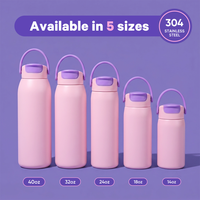 En Stock Échantillon Gratuit Bouteille d'Eau Isotherme Portable de Sport en Acier Inoxydable 24oz 32oz avec Pailles