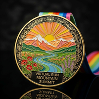Médaille de course cycliste personnalisée en alliage de zinc, avec relief 3D et émail doux, récompense de marathon avec ruban sublimé