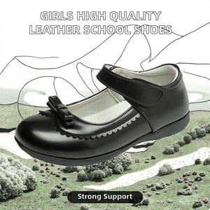 Mocasines de Cuero Genuino para Niñas, Zapatos Casuales Escolares Negros y Blancos de Alta Calidad para Estudiantes, Otoño, Verano, Invierno - Product Image 2