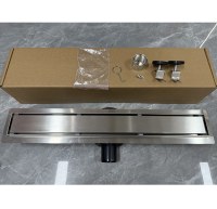 Caniveau de drainage linéaire horizontal en acier inoxydable de haute qualité pour douche, avec divers grilles de sol