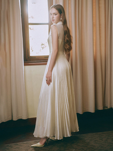 2026 New Brand Elegant High Waist Maxi Length <strong>Wedding</strong> <strong>Dress</strong> White Slim Neck Long Party <strong>Dress</strong> High-End Boutique Made Spandex - Product Image 4