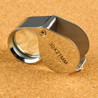 Loupe de bijoutiers 30X21mm loupe de bijoux portable loupe pliable, pour gemmes, pièces de monnaie, antiquités, timbres
