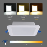 Lampu Sorot bawah hangat abadi 18W 6 inci lampu Panel LED persegi baru lampu latar tersembunyi plastik DOB