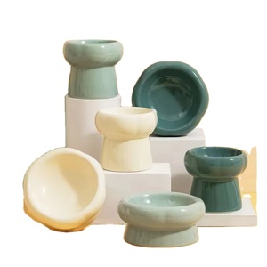 Bols <span class=keywords><strong>pour</strong></span> animaux de compagnie <span class=keywords><strong>pour</strong></span> chats Produits de luxe <span class=keywords><strong>pour</strong></span> animaux de compagnie Bols doubles réglables de luxe Ne pas déborder Bols artisanaux en céramique uniques - Product Image 1
